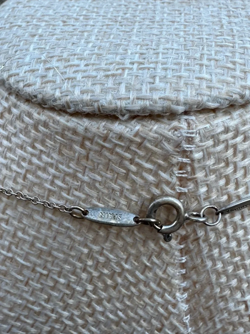 Tiffany & Co. Sterling Silver Diamond Solitaire Necklace